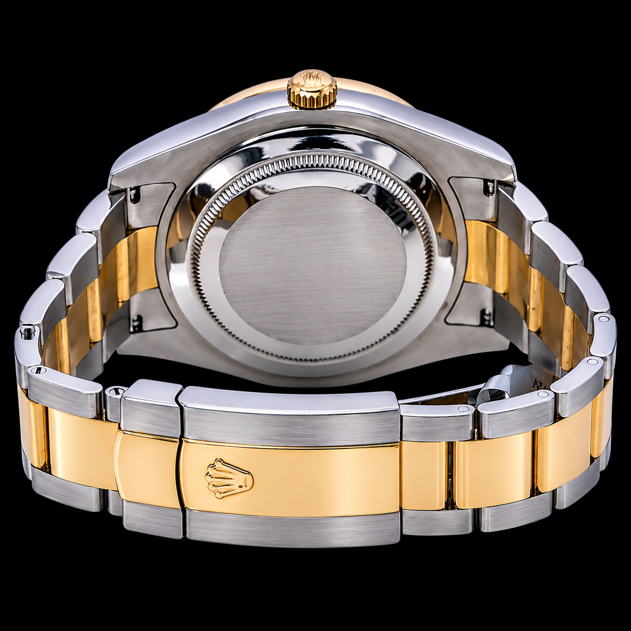 Rolex Datejust 116333 41mm Black Roman Diamond Dial Two Tone Gold Oyster Bracelet Watch