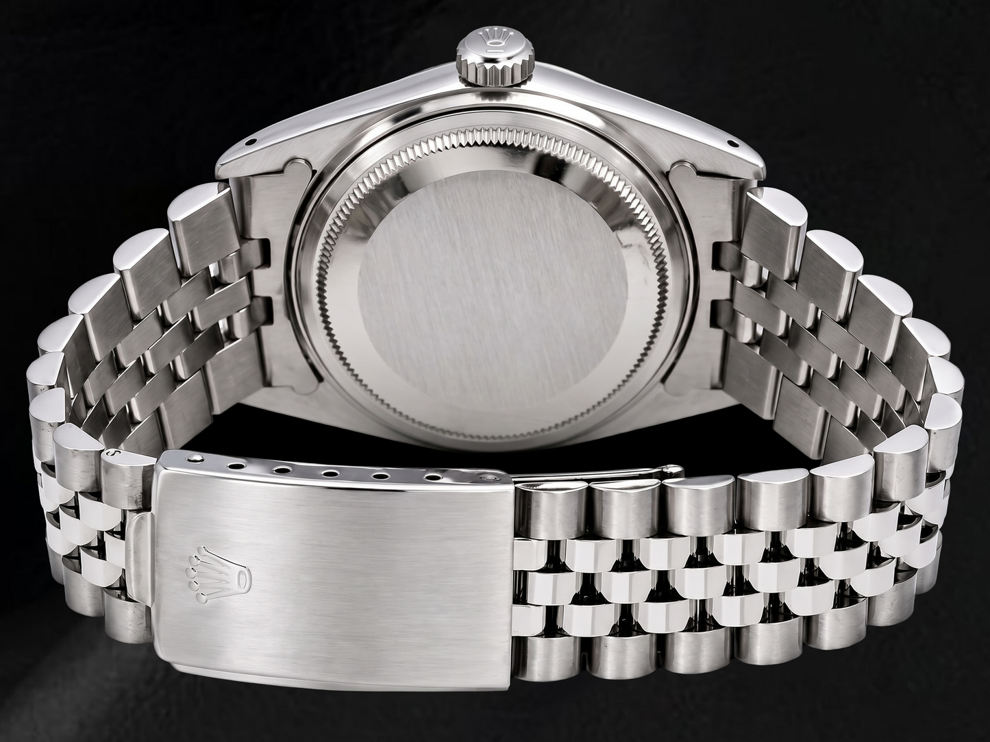 Rolex Datejust 16014 36mm Black Baguette Diamond Dial Stainless Steel Watch