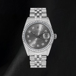 Rolex Datejust 1601 36mm Gray Diamond Dial Stainless Steel Watch