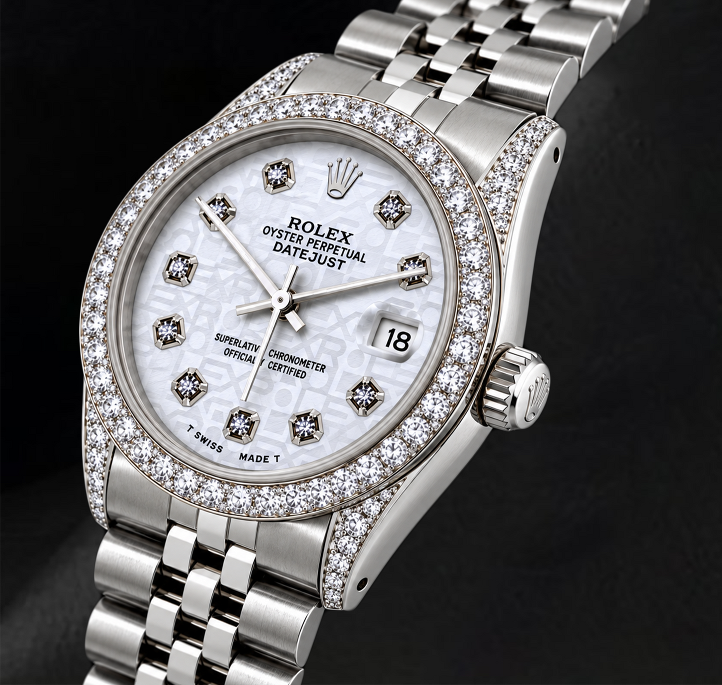 Rolex Datejust 16200 36mm White Diamond Dial Stainless Steel Watch