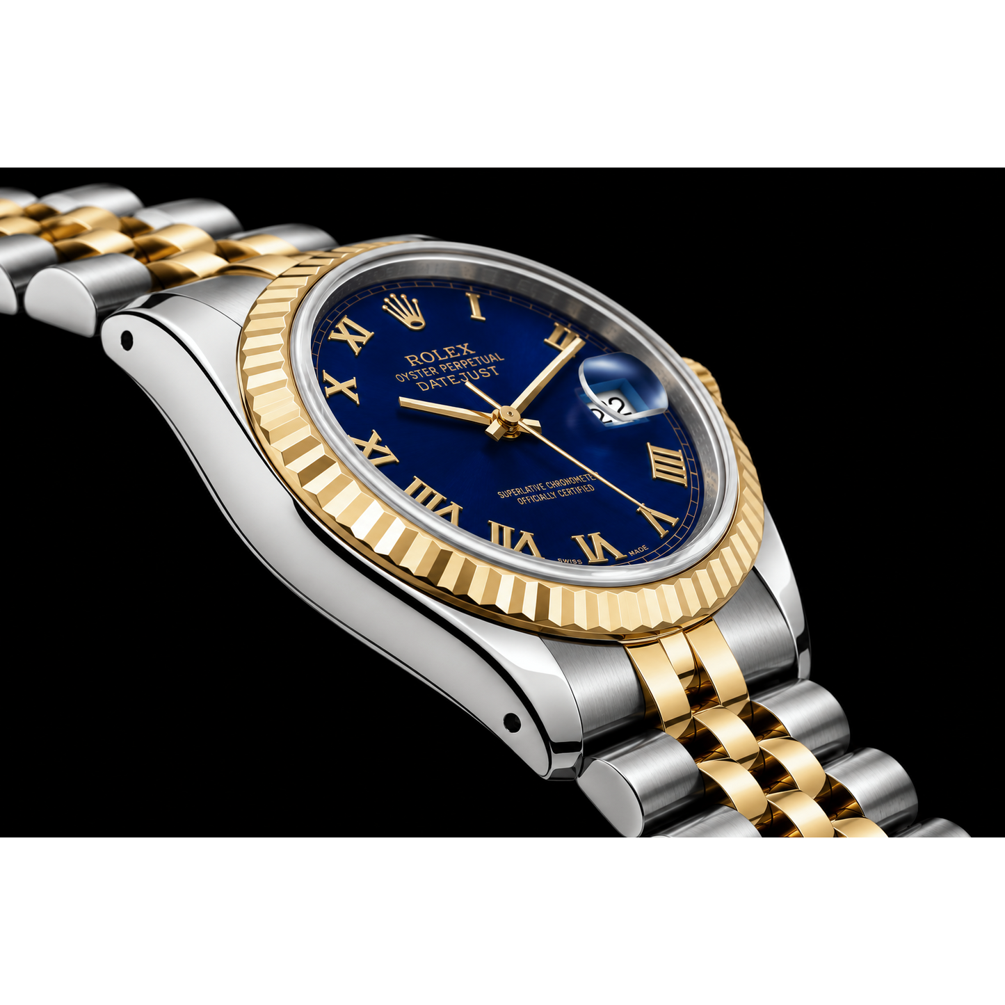 Rolex Datejust 16233 36mm Blue Roman Dial Two Tone Watch
