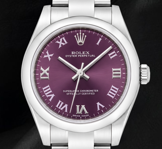 Rolex Datejust 177200 Purple Roman Dial 31mm Stainless Steel Watch