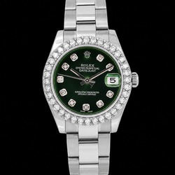 Rolex Datejust 178240 31mm Green Diamond Dial Stainless Steel Watch