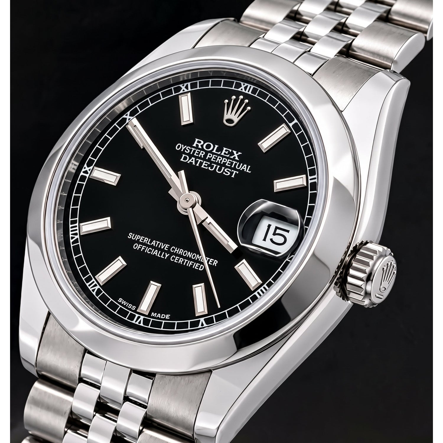 Rolex Datejust 178240 Black luminous Dial 31mm Stainless Steel Watch