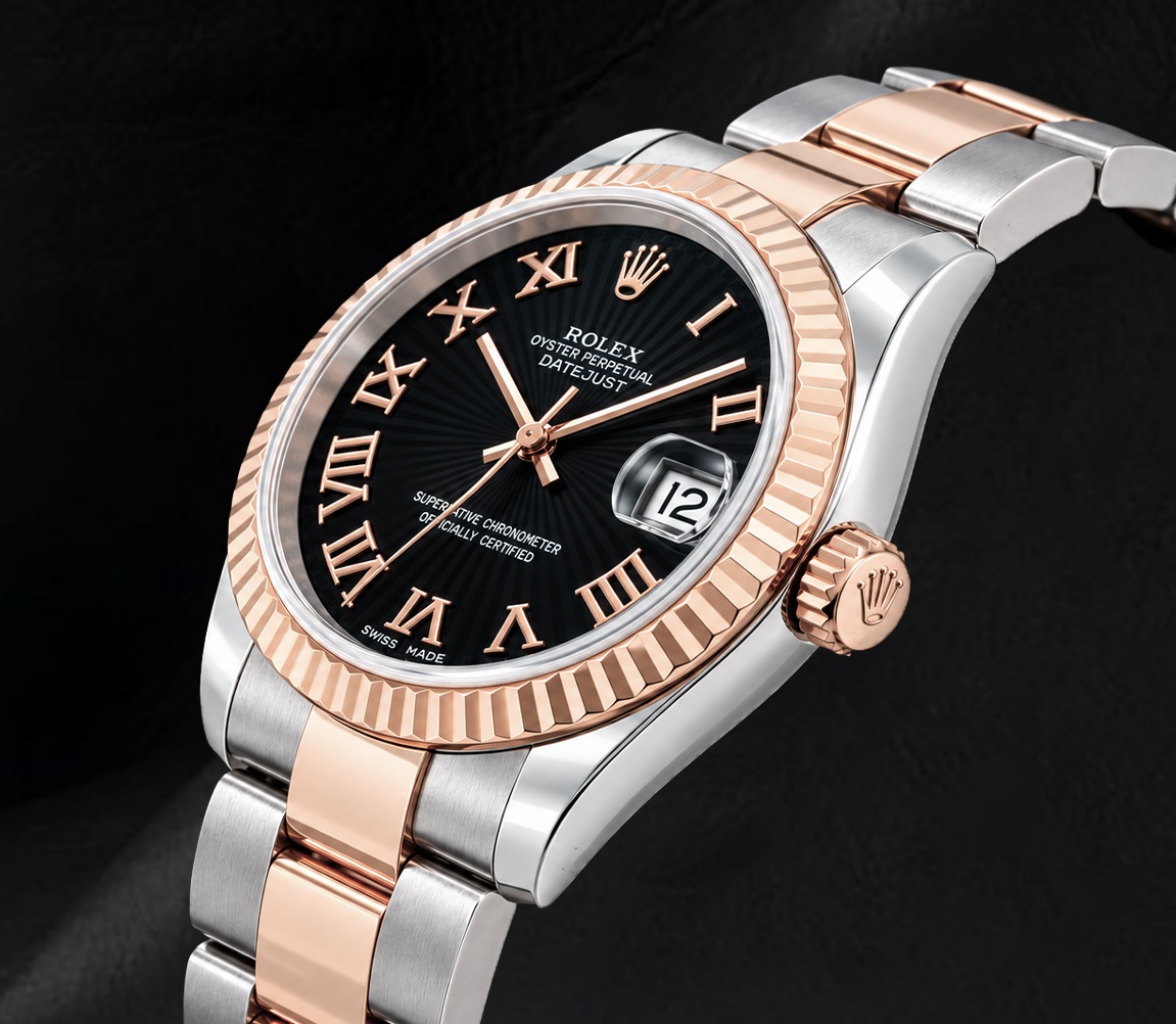 Rolex Datejust 178271 Black Roman Dial 31mm Two Tone Watch