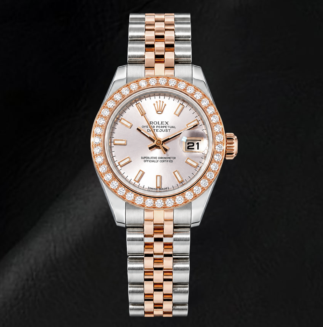 Rolex Datejust 179171 26mm Sundust Stick Dial Two Tone Watch