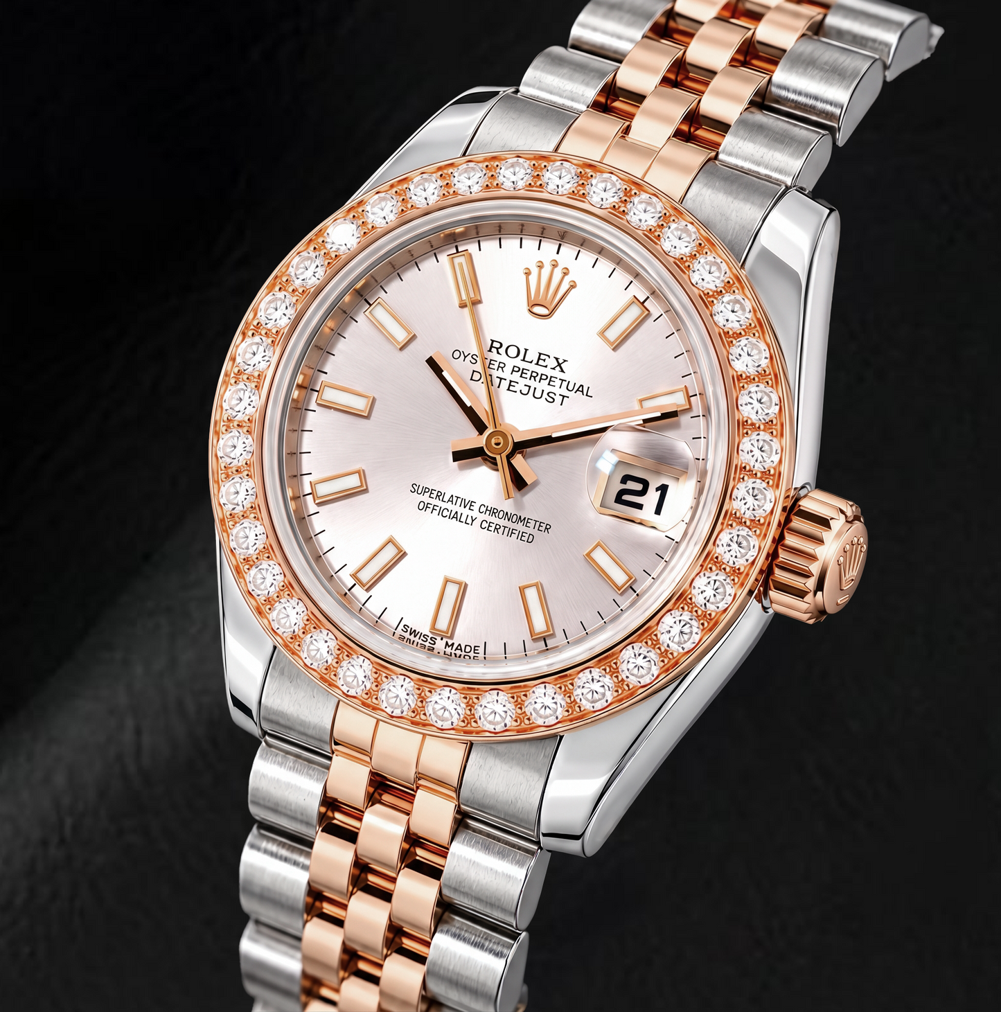 Rolex Datejust 179171 26mm Sundust Stick Dial Two Tone Watch