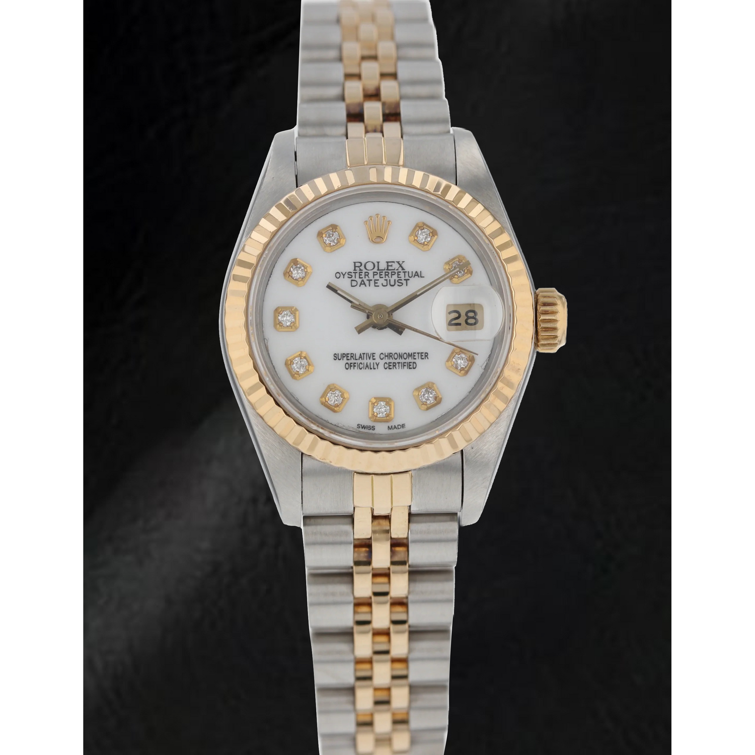 Rolex Datejust 26 mm White Diamond Dial Jubilee Bracelet Two Tone Watch