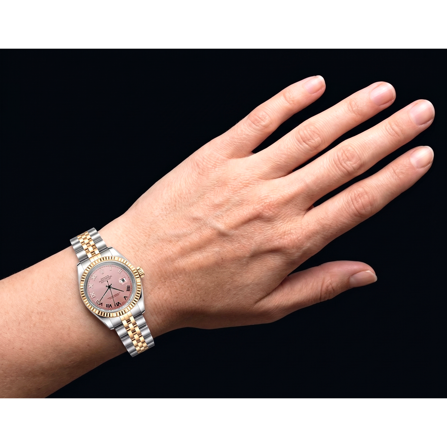 Rolex Datejust 26mm 2002 Year Roman Dial Two Tone Women's Watch