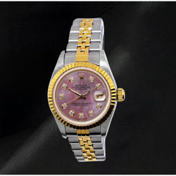 Rolex Datejust 26mm Mother Of Pearl Diamond Dial 2002 Year Two Tone Watch