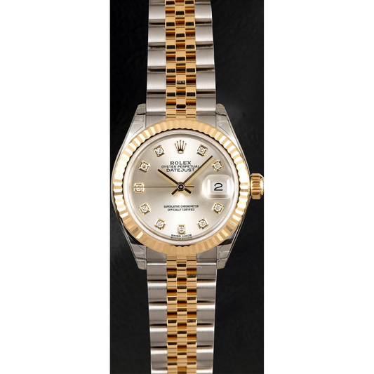 Rolex Datejust 279173 Silver Diamond Dial 28 mm Two Tone Watch