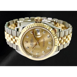 Rolex Datejust 28 mm Champagne Diamond Dial 2010 Model Two Tone Watch