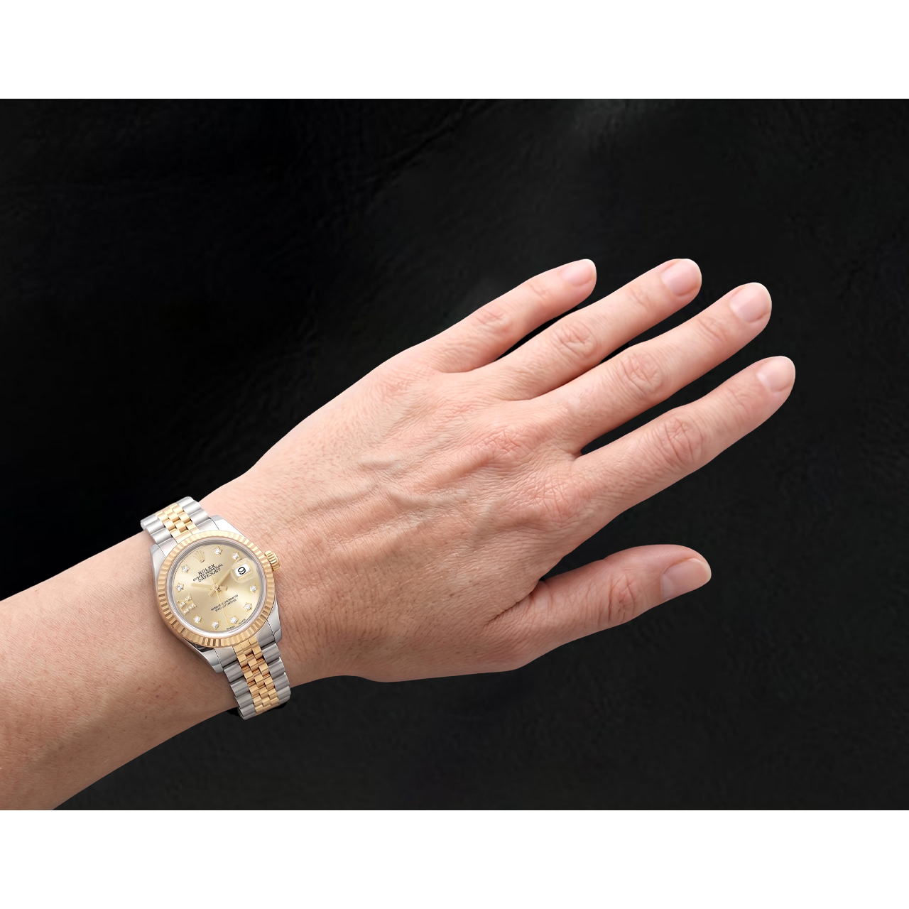 Rolex Datejust 28 mm Champagne Diamond Dial Ladies Watch 279173