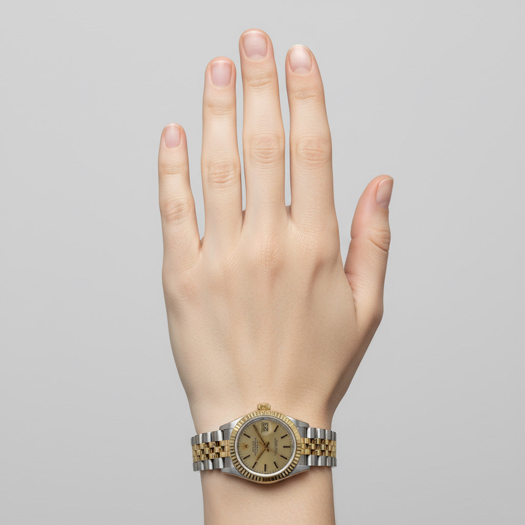 Rolex Datejust 31mm Champagne Stick Two Tone Watch