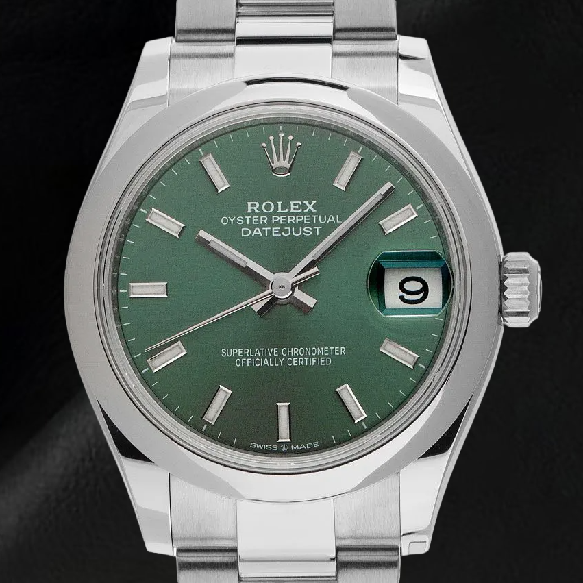 Rolex Datejust 31mm Mint Green Luminous Dial Stainless Steel Watch