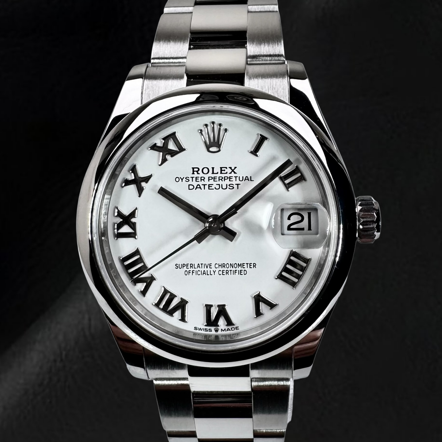 Rolex Datejust 31mm White Roman Dial Ladies Steel Watch