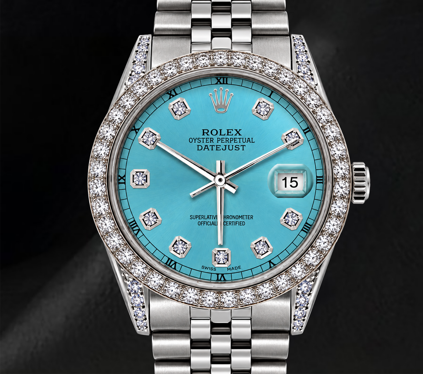 Rolex Datejust 36mm 16200 Ice Blue Diamond Dial Stainless Steel Watch