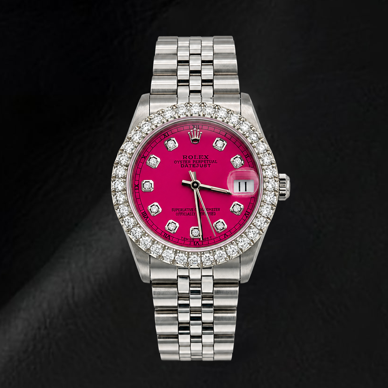 Rolex Datejust 68274 31mm Pink Diamond Dial Stainless Steel Watch