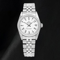 Rolex Datejust 68274 31mm White Roman Dial Stainless Steel Jubilee Bracelet Watch