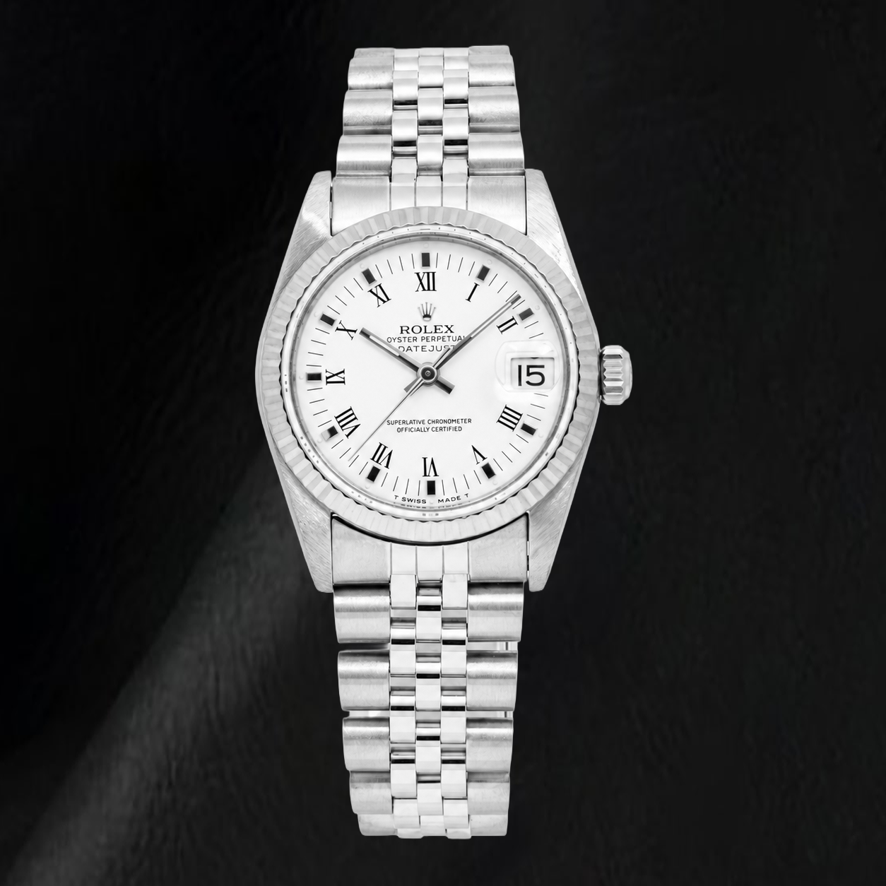 Rolex Datejust 68274 31mm White Roman Dial Stainless Steel Jubilee Bracelet Watch