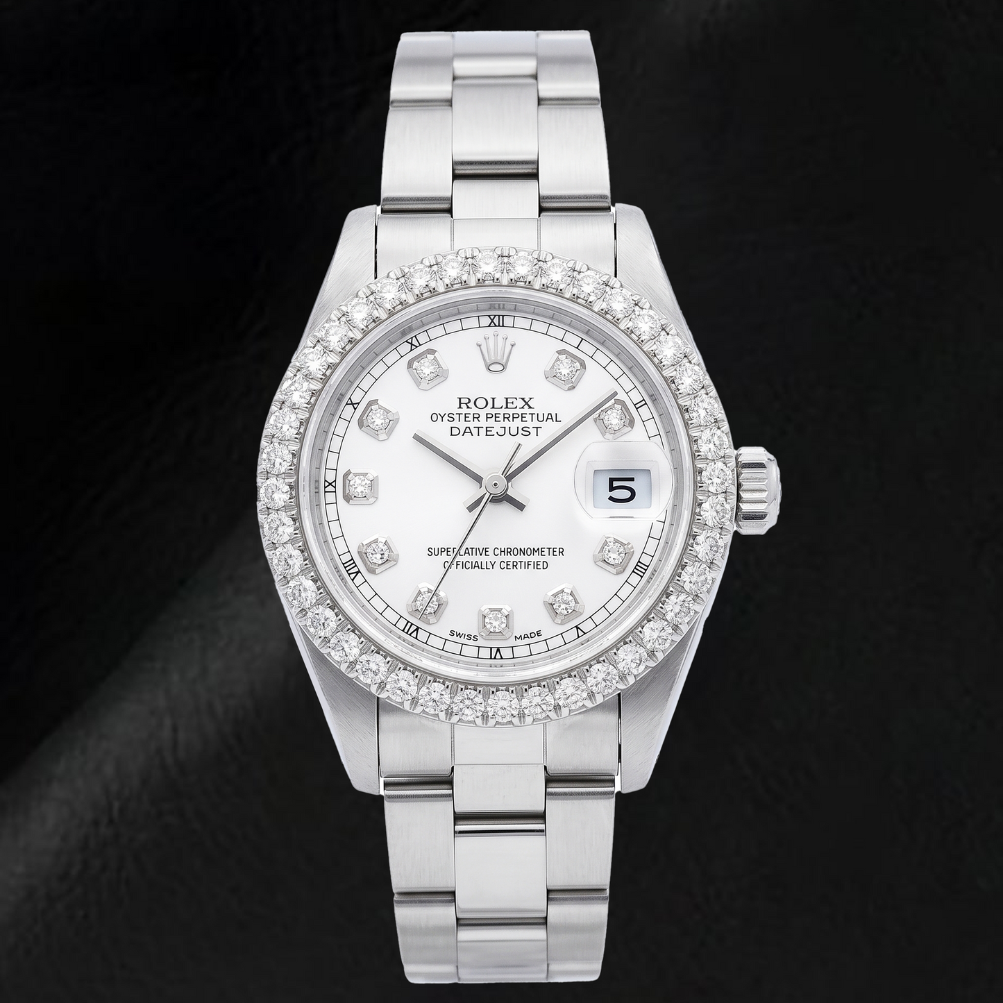 Rolex Datejust 69160 26mm White Mother of Pearl Diamond Dial Stainless Steel Watch