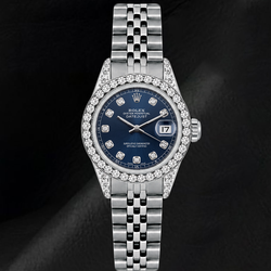 Rolex Datejust 6916 26mm Blue Diamond Dial Diamond Bezel Stainless Steel Watch