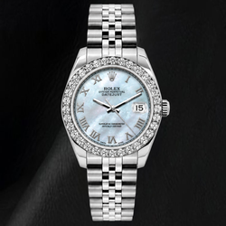 Rolex Datejust 6916 26mm Blue Mother of Pearl Roman Dial Watch