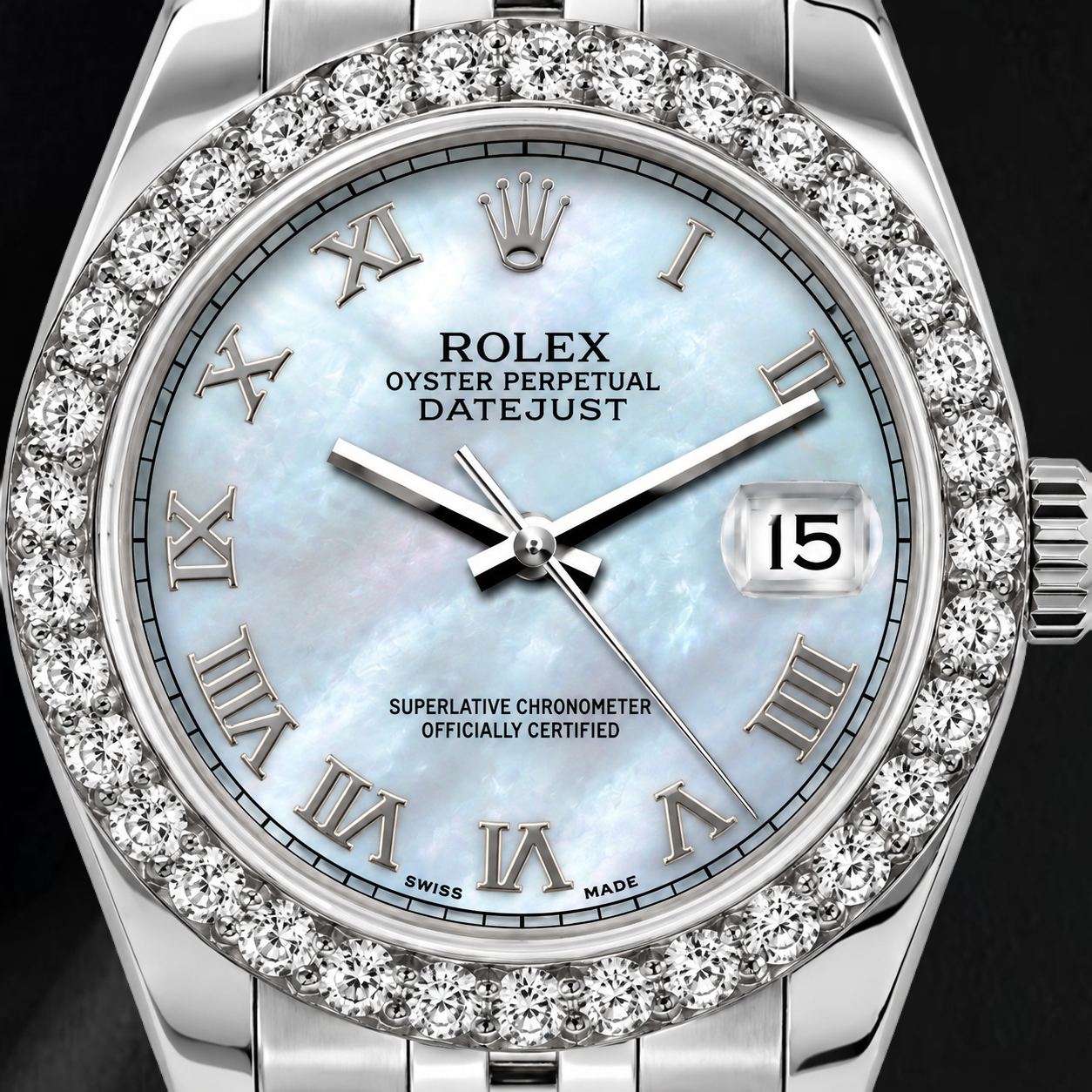 Rolex Datejust 6916 26mm Blue Mother of Pearl Roman Dial Watch