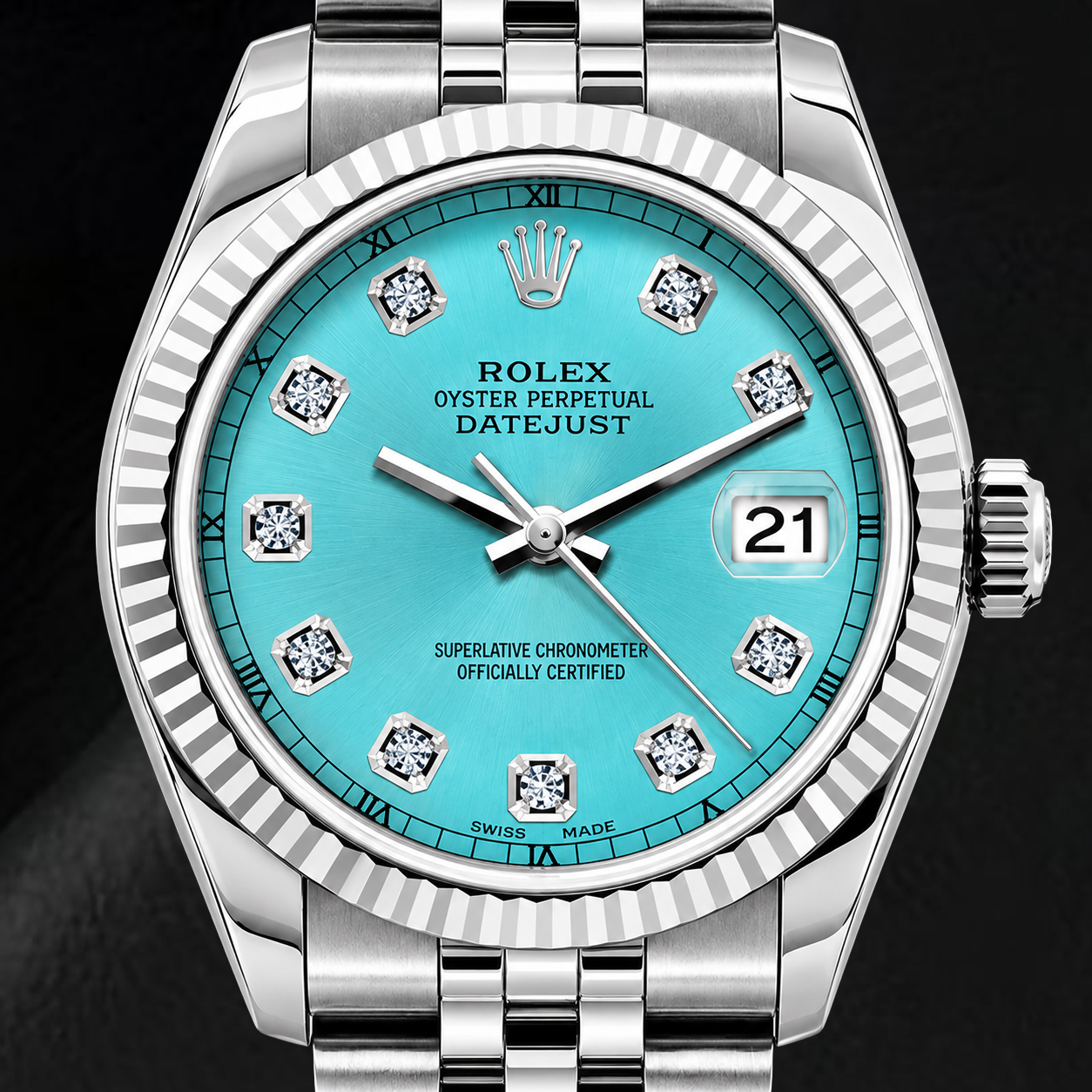 Rolex Datejust 6916 26mm Ice Blue Diamond Dial Stainless Steel Watch