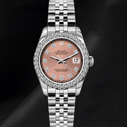 Rolex Datejust 6916 26mm Salmon Diamond Dial Stainless Steel Watch