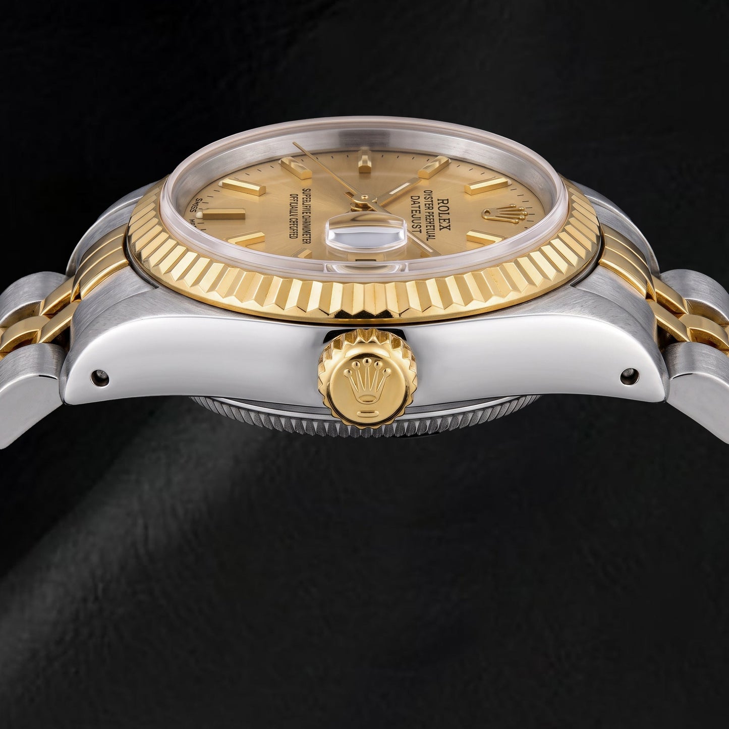 Rolex Datejust 69173 26mm Champagne Stick Dial Two Tone Watch