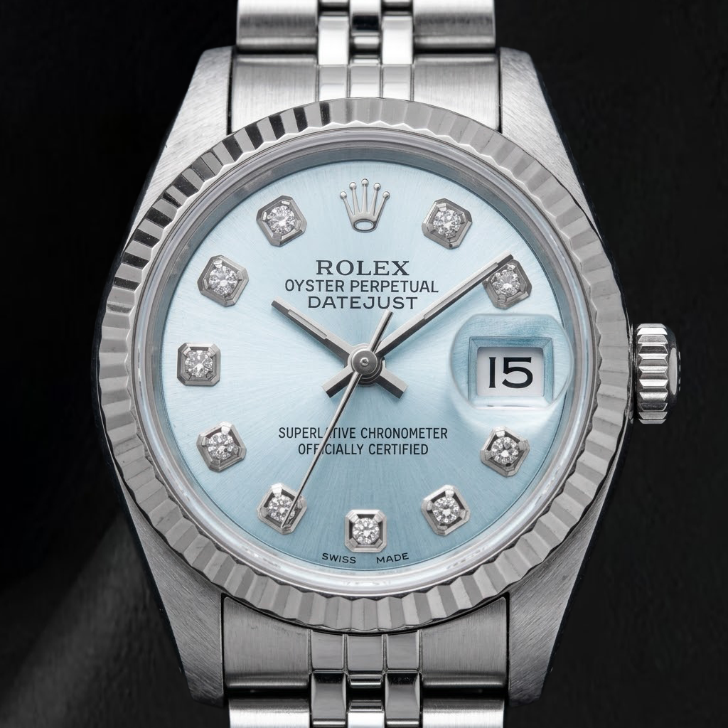 Rolex Datejust 69174 26mm Blue Diamond Dial Stainless Steel Watch