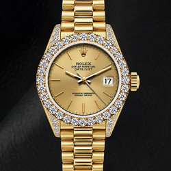 Rolex Datejust 69178 26mm Champagne Stick Dial Yellow Gold Watch
