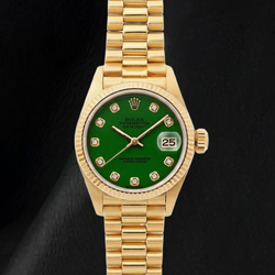 Rolex Datejust 69178 26mm Green Diamond Dial Yellow Gold Watch