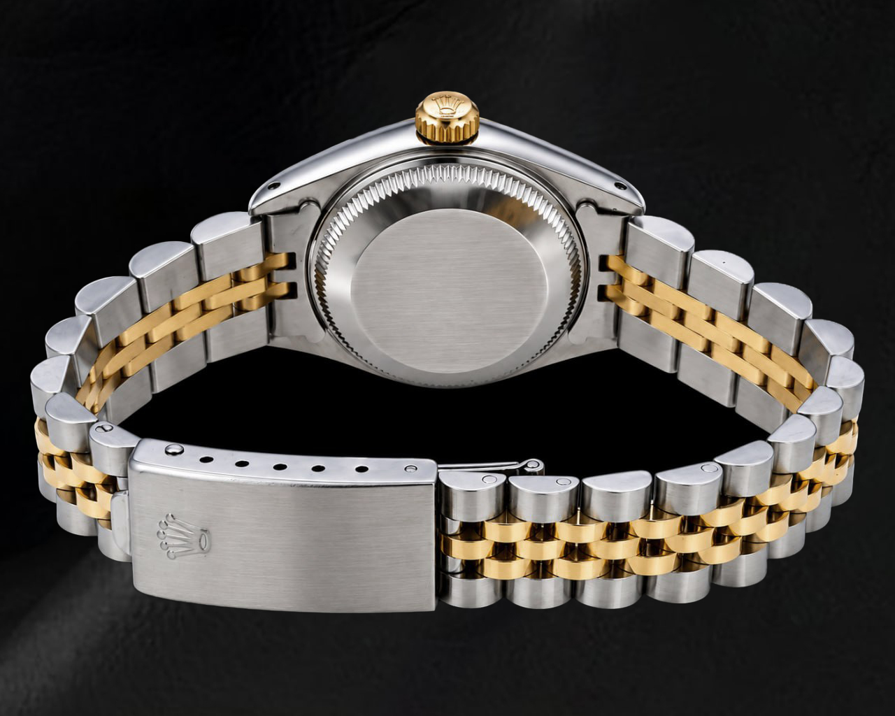 Rolex Datejust 6917 26mm Black String Diamond Dial Two Tone Watch