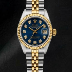 Rolex Datejust 6917 26mm Blue Diamond Dial Two Tone Watch