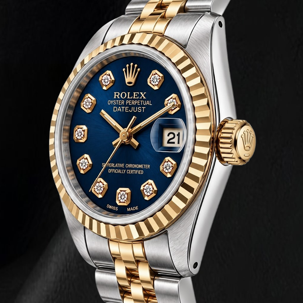 Rolex Datejust 6917 26mm Blue Diamond Dial Two Tone Watch