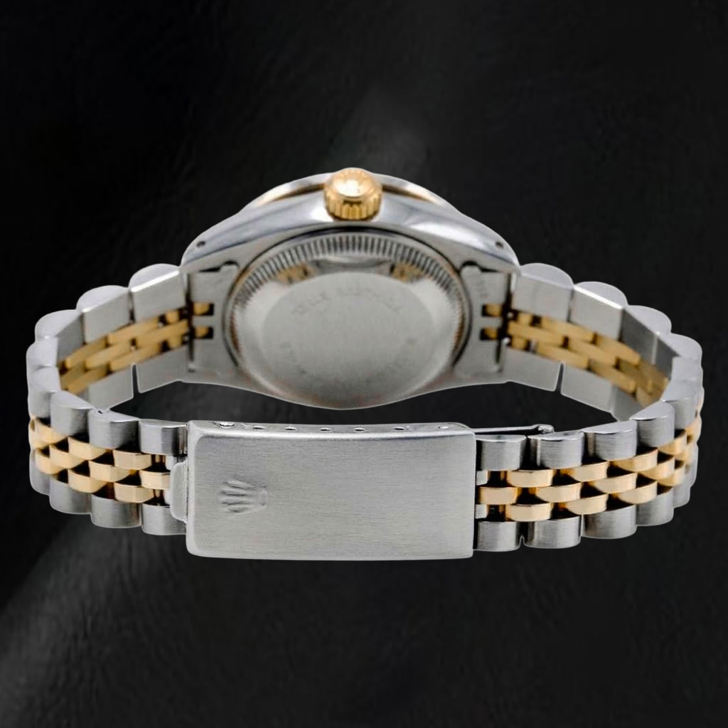 Rolex Datejust 6917 26mm Green Diamond Dial Stainless Steel Diamond Bezel Two Tone Watch