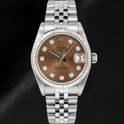 Rolex Datejust 78274 31mm Brown Diamond Dial Stainless Steel Jubilee Bracelet Watch
