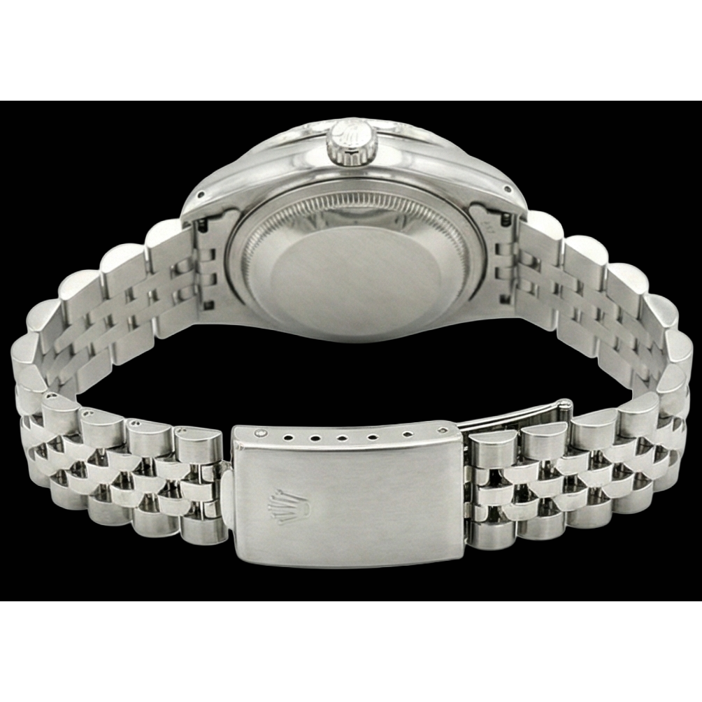 Rolex Datejust Black Stick Dial Lady Watch Ss Jubilee Bracelet