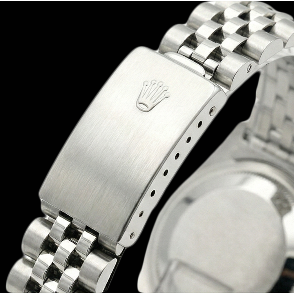 Rolex Datejust Black Stick Dial Lady Watch Ss Jubilee Bracelet