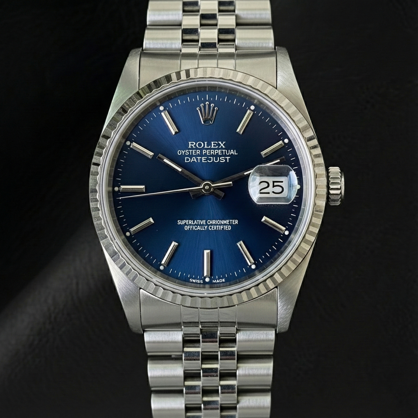 Rolex Datejust Blue Stick Dial 36 mm Stainless Steel Watch