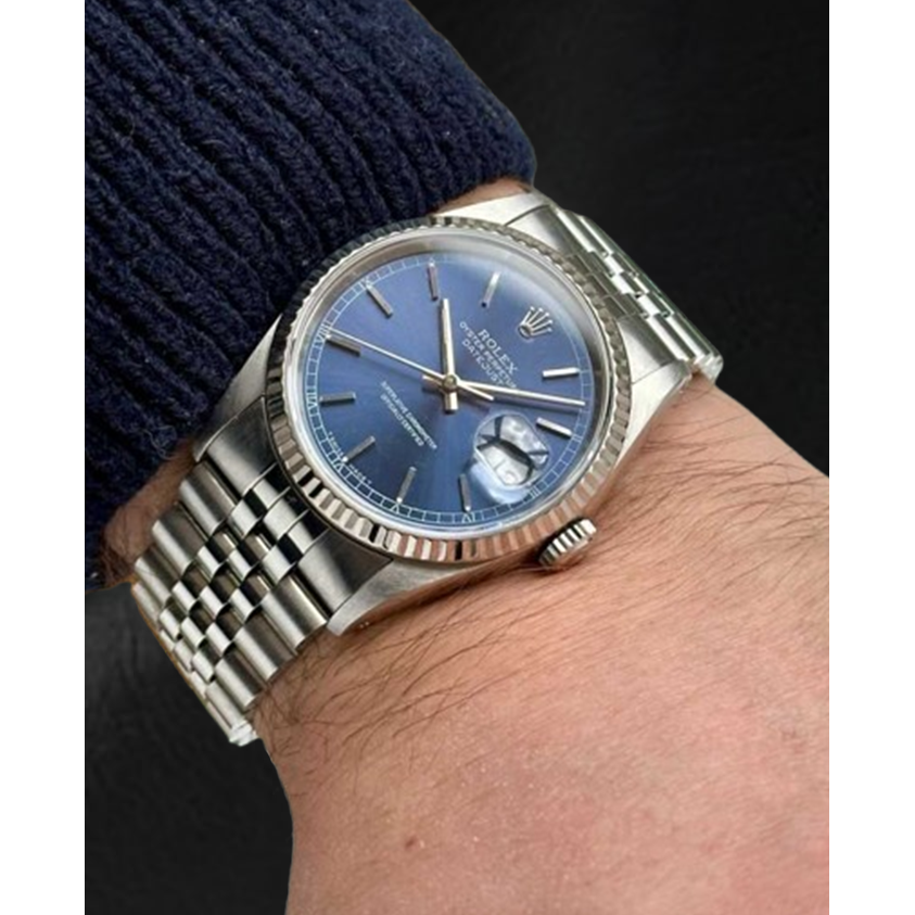 Rolex Datejust Blue Stick Dial 36 mm Stainless Steel Watch