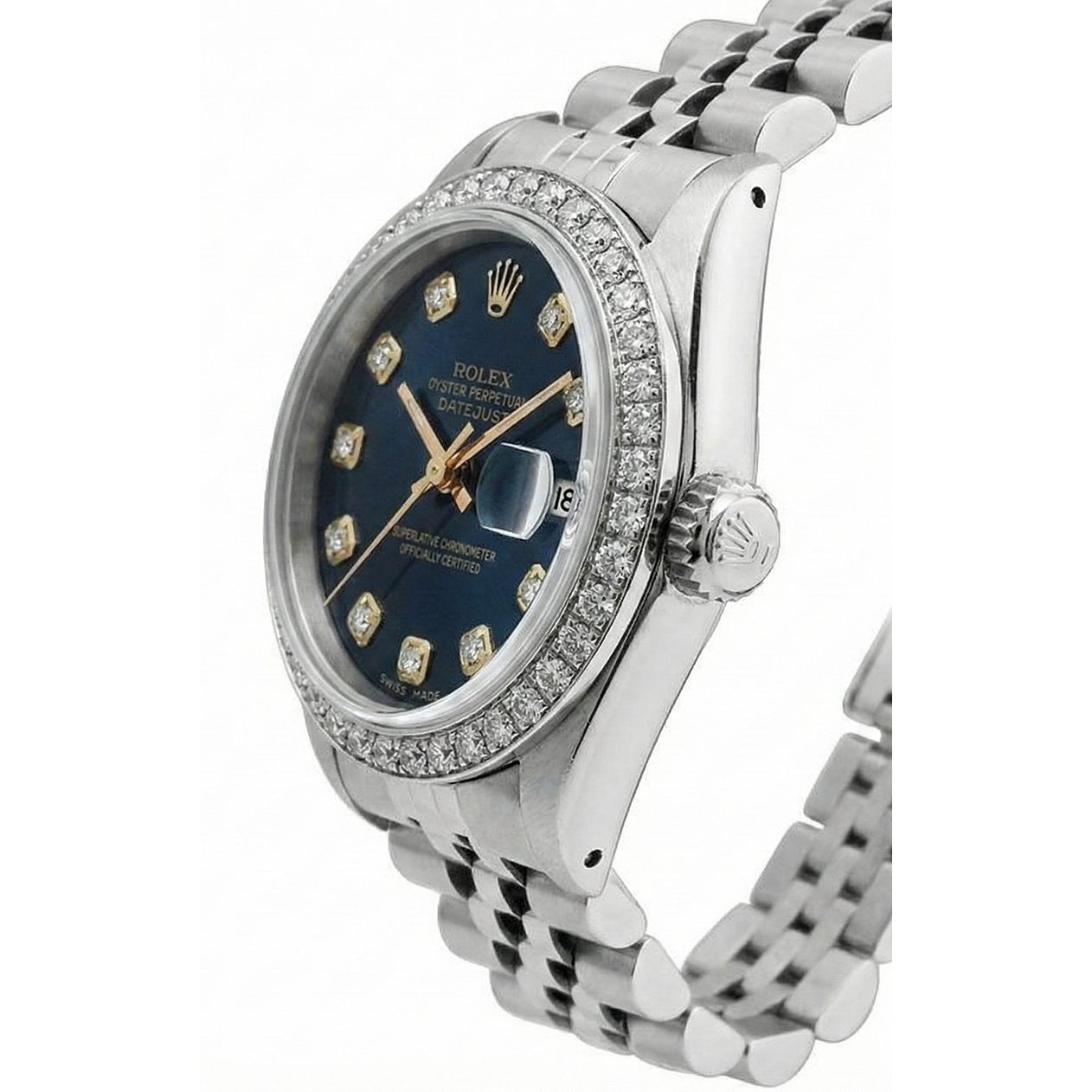 
Rolex Datejust Ladies Watch Black Dial Bezel Ss Jubilee Bracelet
