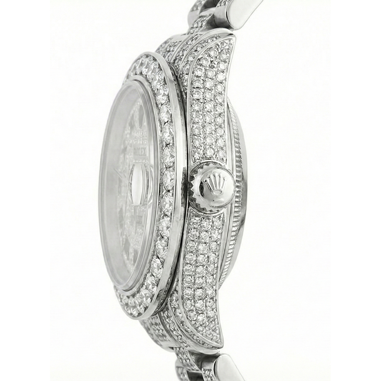 Rolex Datejust Ladies Watch Fully Diamond Bracelet 12 Carats