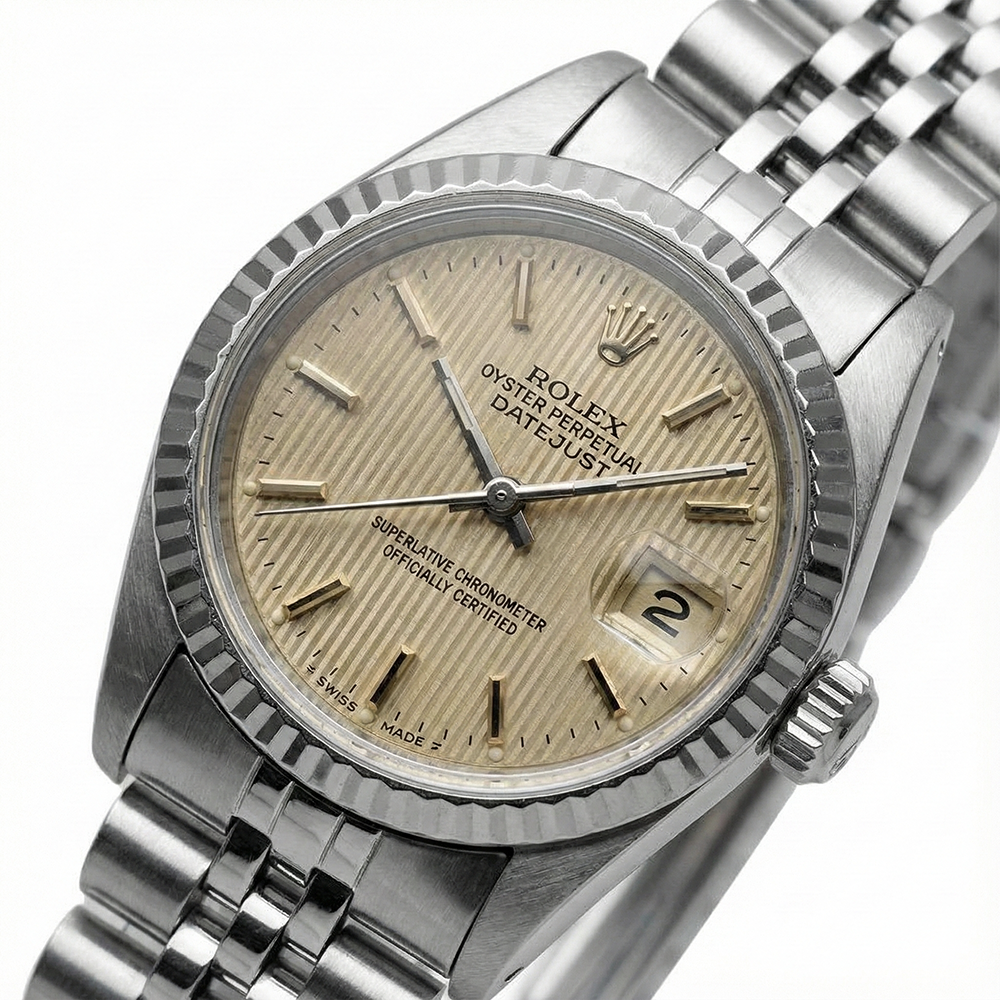Rolex Datejust Ladies Watch Ss Jubilee Stick Dial Fluted Bezel