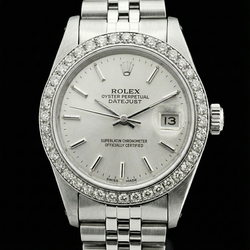 Rolex Datejust Lady Watch Stainless Steel Diamond Bezel White