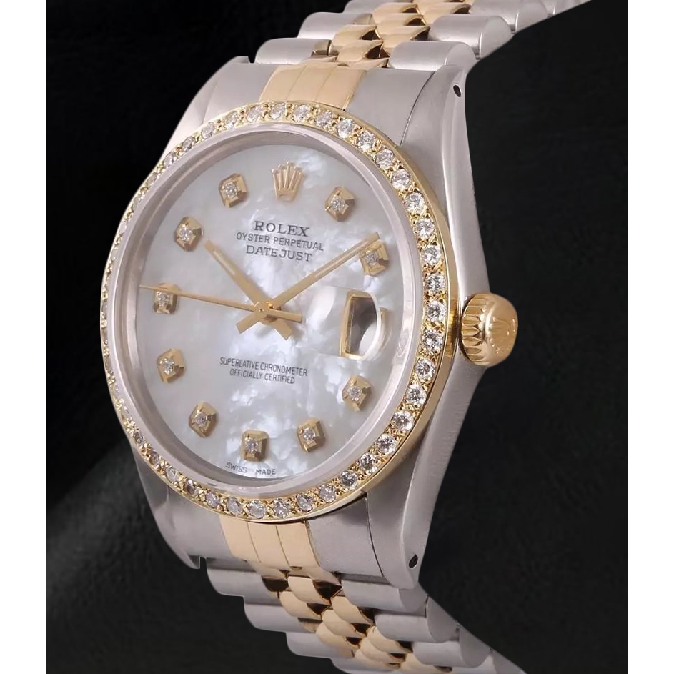 Rolex oyster perpetual two tone mens deals
