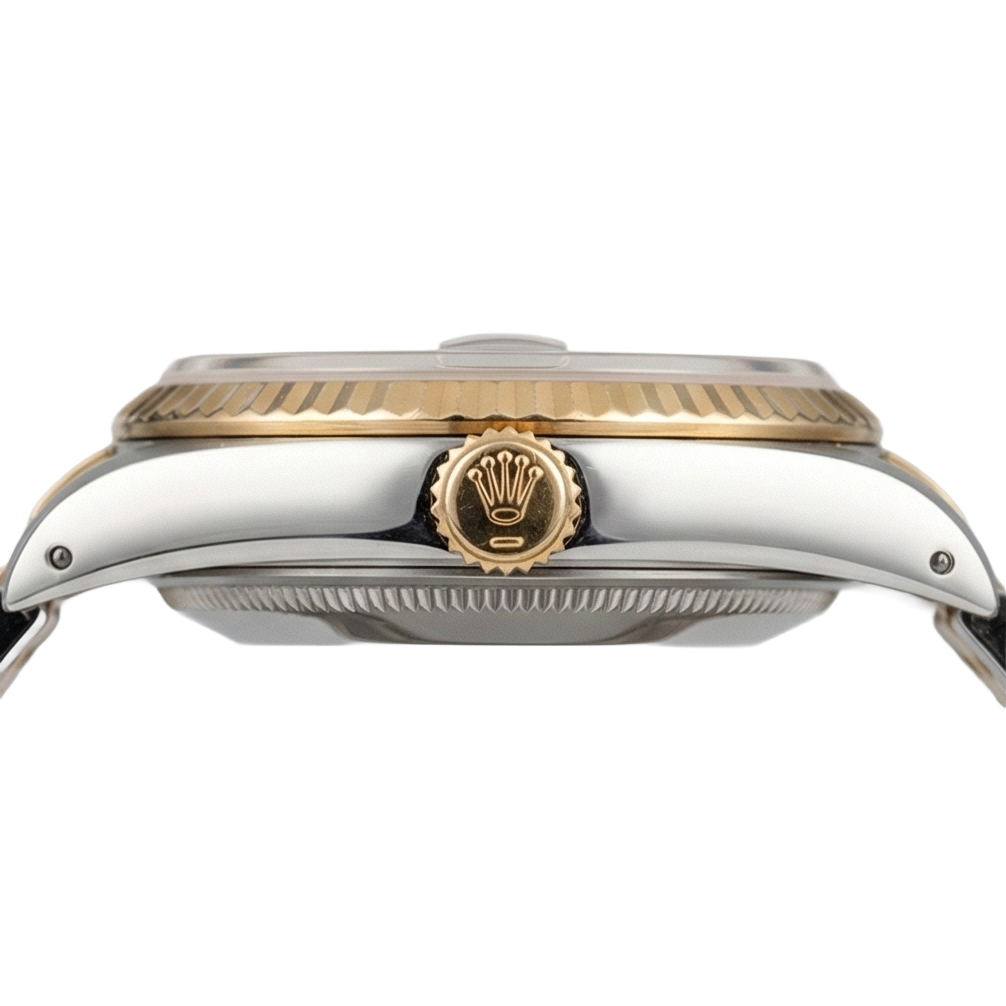 Rolex Datejust Midsize 31 Mm White Mother of Pearl Diamond Dial Diamond Bezel Jubilee Bracelet Watch Ss & Gold