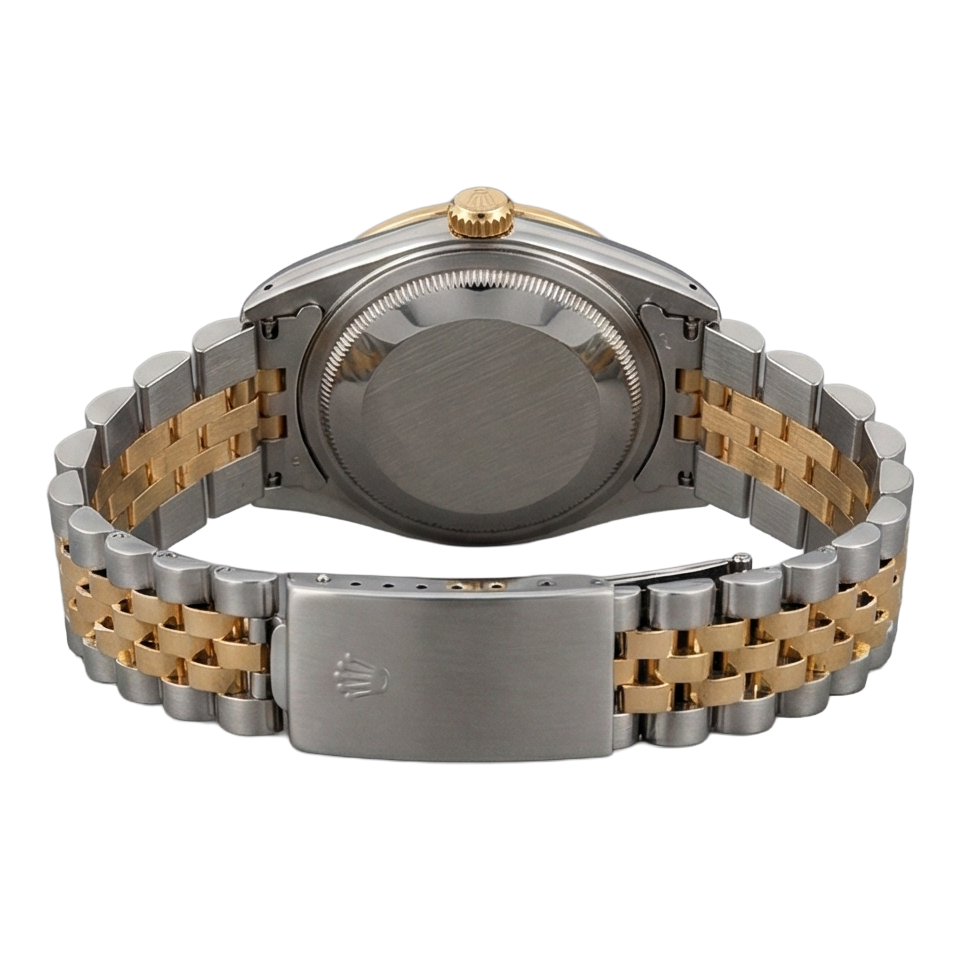 Rolex Datejust Midsize 31 Mm White Mother of Pearl Diamond Dial Diamond Bezel Jubilee Bracelet Watch Ss & Gold